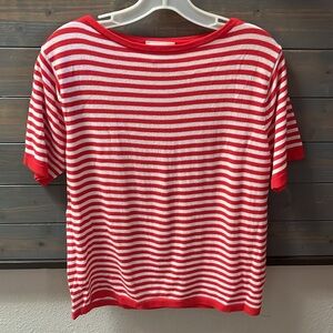 Patchington Red & White Striped Top
